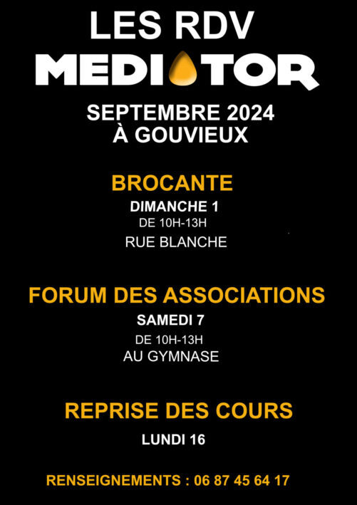 Les RDV Médiator : Septembre 2024